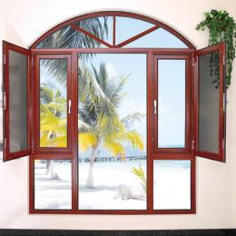 Aluminium Casement Arch Window with Built in Diamond Mesh