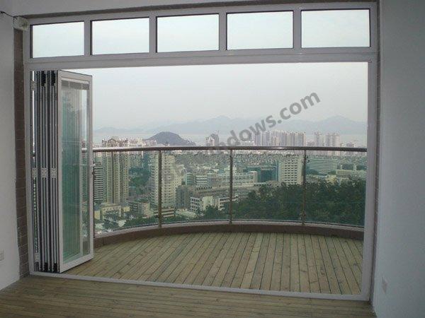 White Aluminium Balcony Folding Door